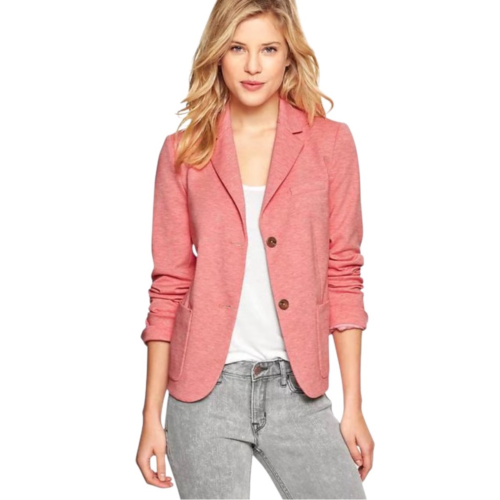 GAP Academic Blazer Single Breasted Coral Heather Pink Size 6